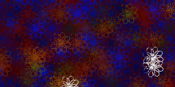 Bleu Clair Texture Vectorielle Jaune Avec Des Courbes Illustration Colorée — Image vectorielle
