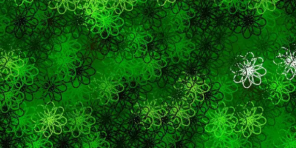 Hellgrüner Gelber Vektorhintergrund Mit Gebogenen Linien Bunte Illustration Abstrakten Stil — Stockvektor