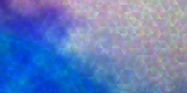 Açık mavi, üçgenli sarı vektör arkaplan. Soyut üçgenli dekoratif tasarım. İniş sayfaları için şablon.