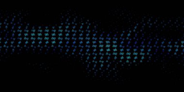 Sihirli elementlerle koyu mavi vektör deseni. Renkli mistik semboller. Antik tarzda bir eğilim var. Okült tasarımın için basit bir temel.