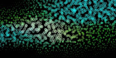 Koyu mavi, dini sembollü sarı vektör dokusu. Gotik eğilimli soyut illüstrasyon. Gizemli, mistik tasarımlar için arkaplan.