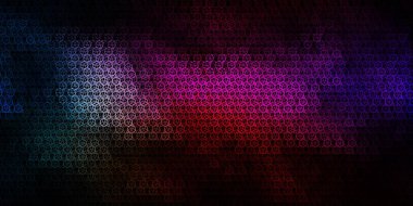 Din sembollü koyu renkli vektör dokusu. Cadılık formlarıyla soyut tarzda geçmişe dönük tasarım. Gizemli, mistik tasarımlar için arkaplan.