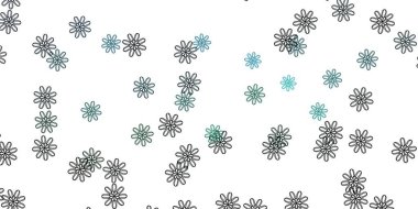 Açık mavi, çiçekli doğal yeşil vektör çizimi. Soyut renkli çiçekli gradyan çizimi. Paketleme için akıllı tasarım, duvar kağıtları.