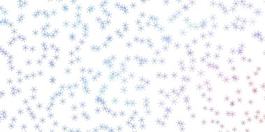 Açık mavi, eğri çizgileri olan kırmızı vektör arkaplanı. Eğimli renkli geometrik örnekler var. Reklamlar ve reklamlar için desen.