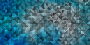 Kristallerle, üçgenlerle açık mavi vektör şablonu. Üçgen şekilli ışıltılı soyut çizimler. Broşürler, broşürler için desen