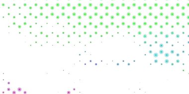 Açık pembe, kıvrımlı çizgileri olan yeşil vektör arkaplan. Eğimli yay ile soyut illüstrasyon. Broşürler, broşürler için desen.