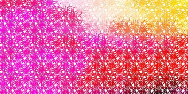 Светло Розовый Желтый Векторный Узор Кривыми Красочный Геометрический Образец Градиентными — стоковый вектор