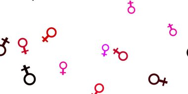 Feminizm elementleriyle açık pembe vektör deseni. Değişken feminizm şekilli renkli bir illüstrasyon. Duvar kağıtları için zarif tasarım.