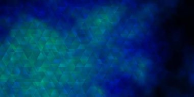 Koyu mavi çizgili vektör şablonu, üçgenler. Basit formda soyut biçimdeki üçgenler. Broşürler, broşürler için desen