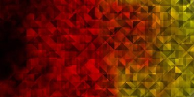 Açık kırmızı, üçgen biçiminde sarı vektör dokusu. Renkli üçgenli modern soyut illüstrasyon. Posterler ve afişler için en iyi tasarım.