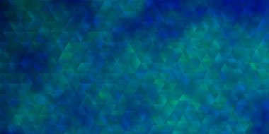 Çizgileri ve üçgenleri olan koyu mavi vektör arkaplan. Basit bir şekilde üçgenli renkli bir çizim. Broşürler, broşürler için desen