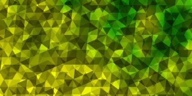 Açık yeşil, çokgen şekilli sarı vektör deseni. Üçgen şekilli ışıltılı soyut çizimler. Terfileriniz için tasarım.