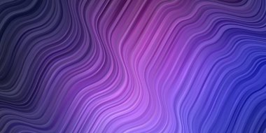 Koyu pembe, bükülmüş çizgileri olan mavi vektör arkaplan. Renkli çizimler, kıvrımlardan oluşur. Web siteleri, iniş sayfaları için desen.