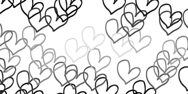 Patrón Vectorial Gris Claro Con Corazones Coloridos Ilustración Con Corazones — Vector de stock