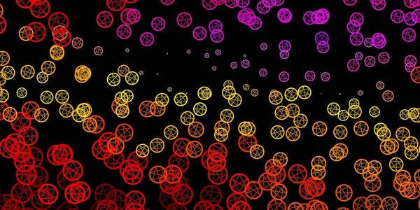 Esrarengiz sembollü koyu renkli vektör arkaplanı. Renkli mistik semboller. Antik tarzda bir eğilim var. Doğaüstü tasvirler için basit tasarım.