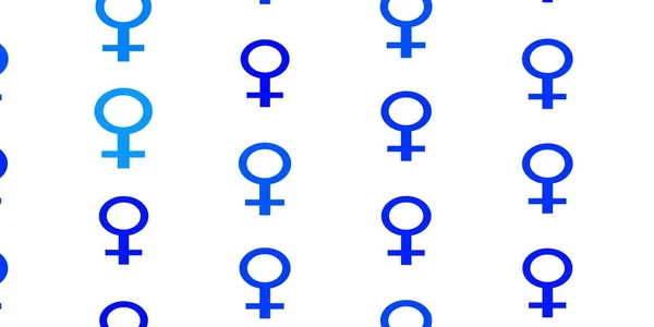 Textura Vectorial Azul Claro Con Símbolos Derechos Mujer Coloridos Símbolos — Vector de stock