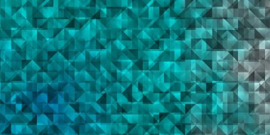 Açık mavi vektör arkaplanı, çizgiler, üçgenler. Üçgen şekilli ışıltılı soyut çizimler. Broşürler, broşürler için desen