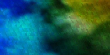 Açık mavi, çizgileri ve üçgenleri olan yeşil vektör arkaplanı. Doğa tarzında üçgenleri olan güzel bir çizim. Duvar kağıtları için şablon.