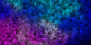 Açık pembe, üçgen biçiminde mavi vektör dokusu. Soyut arkaplanda renkli eğimli üçgenler. İniş sayfaları için şablon.