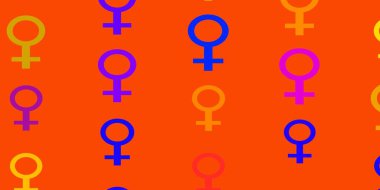 Açık yeşil vektör şablonu ve iş kadını işaretleri. Değişken feminizm şekilli renkli bir illüstrasyon. İşiniz için en iyi tasarım.