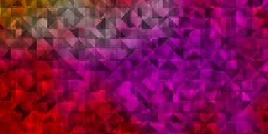 Açık pembe, çokgen şekilli sarı vektör deseni. Renkli üçgenlerin olduğu bir resim. Duvar kağıtları için şablon.