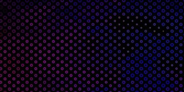 Koyu mor, sihirli elementlerle pembe vektör deseni. Renkli mistik semboller. Antik tarzda bir eğilim var. Gizemli, mistik tasarımlar için arkaplan.