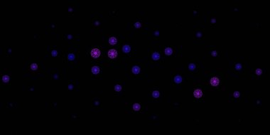 Memphis şekilli koyu mor vektör dokusu. Soyut tarzda, gradyan formlarda basit tasarım. İşiniz için akıllı tasarım.