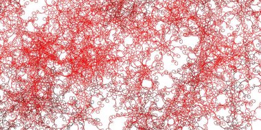 Dairesel yay ile açık kırmızı vektör düzeni. Soyut ve eğri çizgilerle renkli çizimler. Posterleriniz ve afişleriniz için en iyi tasarım.