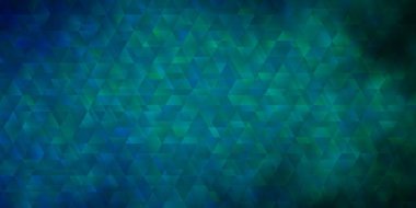 Açık mavi, çizgileri ve üçgenleri olan yeşil vektör dokusu. Renkli üçgenli soyut gradyan tasarımı. Reklamlar için desen.