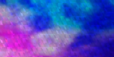 Açık pembe, çokgen şekilli mavi vektör deseni. Renkli üçgenlerin olduğu bir resim. Web siteleri için desen.