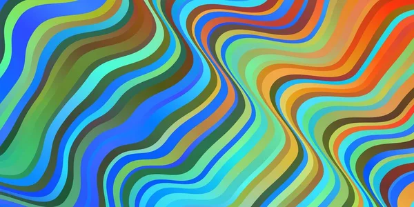 Dunkler Mehrfarbiger Vektorhintergrund Mit Gebogenen Linien Abstrakte Illustration Mit Bandy — Stockvektor