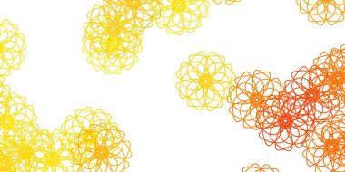 Açık Turuncu Vektör Çiçekli Doğal Düzen. Basit arka planda rengarenk soyut çiçekler. Kadınlar için gündüz terfisi.