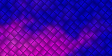 Açık pembe, kare şeklinde mavi vektör deseni. Dikdörtgenli soyut gradyan çizimi. Reklamınız, posteriniz, afişiniz için en iyi tasarım.