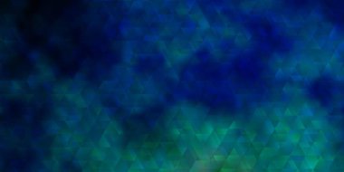 Işık Mavisi vektör şablonu, çizgiler, üçgenler. Renkli üçgenli modern gradyan çizimi. Terfileriniz için tasarım.