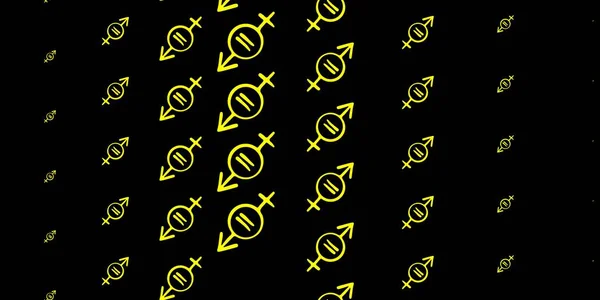 Fondo Vector Amarillo Oscuro Con Símbolos Poder Mujer Ilustración Abstracta — Vector de stock