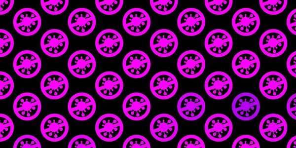 Fondo Vectorial Rosa Oscuro Con Símbolos Covid Diseño Sencillo Estilo — Vector de stock