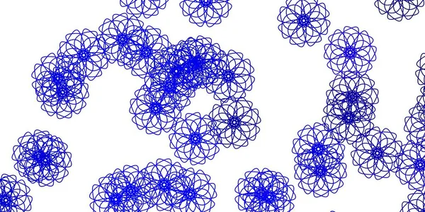 Jasnoniebieski Wektor Tekstury Doodle Kwiatami Prosta Konstrukcja Kwiatami Abstarct Tle — Wektor stockowy