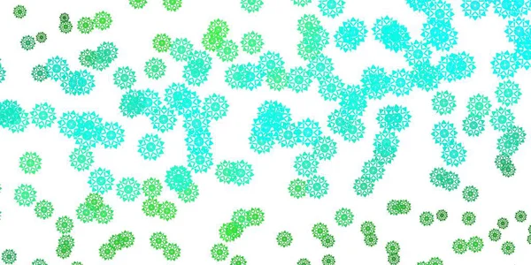 明るい雪のフレークとライトグリーンベクトルテクスチャ 雪の結晶とカラフルな抽象的なイラスト 新年の広告 小冊子のパターン — ストックベクタ
