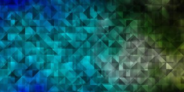 Kristalleri ve üçgenleri olan koyu mavi bir vektör şablonu. Doğa tarzında üçgenleri olan güzel bir çizim. Posterler ve afişler için en iyi tasarım.