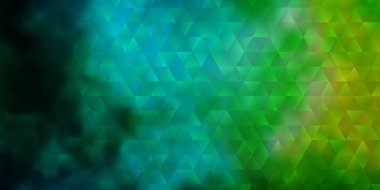Açık mavi, üçgenli yeşil vektör arkaplan. Renkli üçgenli modern soyut illüstrasyon. Terfileriniz için tasarım.
