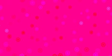 Açık pembe vektör çiçekli doğal sanat eseri. Soyut renkli çiçekli gradyan çizimi. Bahar partileri için renkli desen.