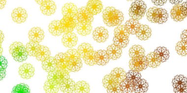 Açık yeşil, çiçekli doğal sarı vektör çizimi. Origami tarzı çiçeklerle soyut illüstrasyon. Broşürler ve kitaplar için akıllı tasarım.