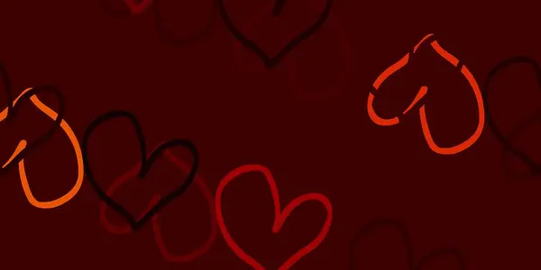 浅红色 黄色的矢量纹理与可爱的心脏 用爱心来说明情人节的概念 情人节广告的模式 小册子 — 图库矢量图片