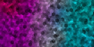 Açık mavi, altıgenli kırmızı vektör arkaplan. Renkli altıgenli soyut illüstrasyon. İniş sayfaları için desen.