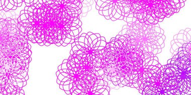 Açık mor, küreli pembe vektör deseni. Renkli damlaları olan soyut parlak bir illüstrasyon. Web siteleri için desen.