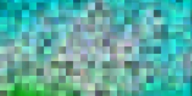 Açık mavi, çokgen tarzda yeşil vektör arkaplan. Gradyan dikdörtgenleri ve kareleri olan renkli çizimler. Cep telefonları için şablon.