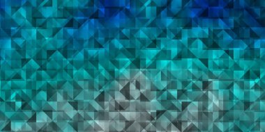 Açık mavi, kristalli yeşil vektör şablonu, üçgenler. Üçgen şekilli ışıltılı soyut çizimler. Web siteleri için desen.