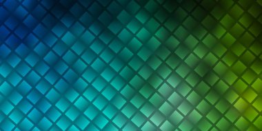 Açık mavi, çizgileri ve dikdörtgenleri olan yeşil vektör düzeni. Dikdörtgen şekilli yeni soyut illüstrasyon. Reklamlar ve reklamlar için desen.