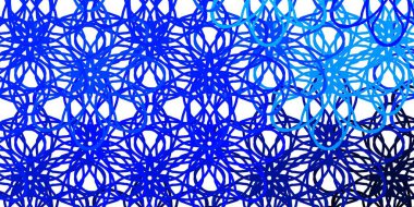 Çizgileri olan açık mavi vektör deseni. Rengarenk çizgileri ve şekilleri olan parlak bir örnek. Web siteleri, iniş sayfaları için desen.