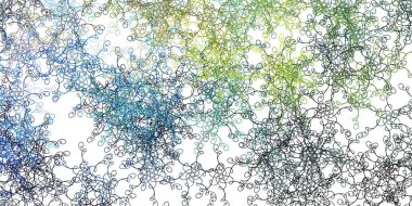 Açık mavi, kıvrımlı sarı vektör şablonu. Eğimli yay ile soyut illüstrasyon. Posterleriniz ve afişleriniz için en iyi tasarım.